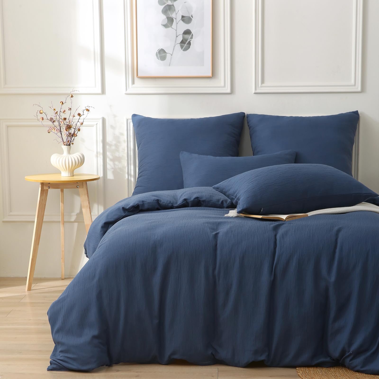 Parure de lit mousseline 4 pièces hypoallergénique avec 2 taies d'oreiller 80x80 cm