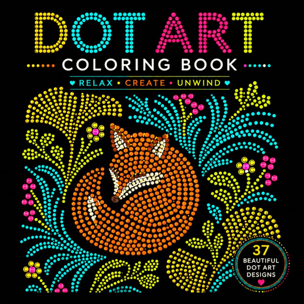 Dot by Letter Coloring Book for Adults: Animal & Flower Dot Art Meditations for Relaxation, Stress Relief and Mindfulness | Color by Dots Activity Book for Adults, Teens and Beginners
