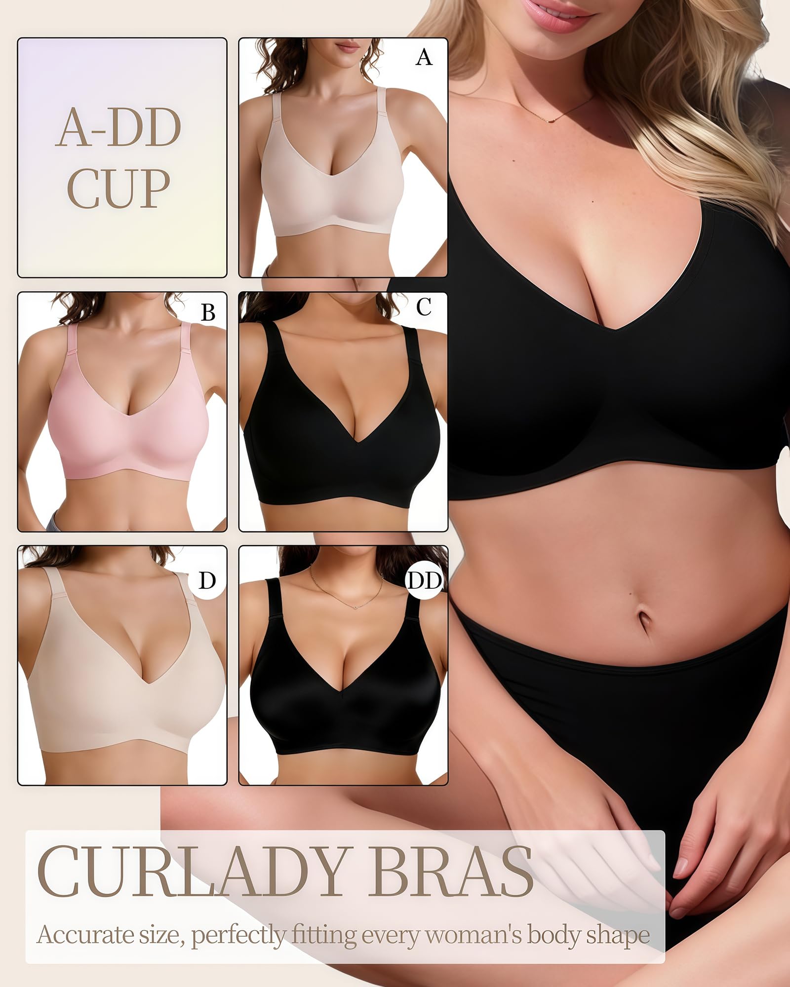 Women's Bras Wireless Jelly Bra for Women UK Seamless Non Wired Soft Support Padded T Shirt Ladies Everyday Bralettes — view 8