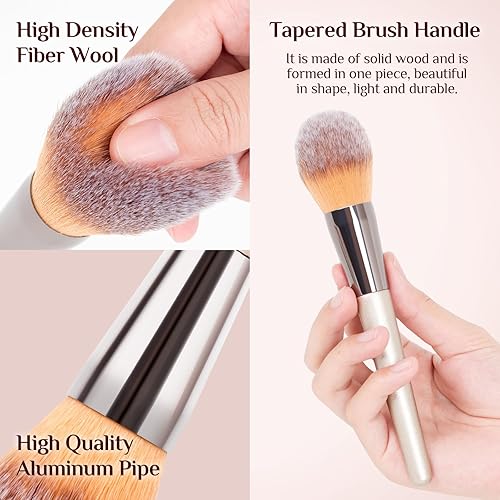 Miniatura 6 de EasYoung Juego de bolsas de maquillaje de viaje, 1 soporte magnético de silicona anticaída portátil para brochas de cosméticos + 6 brochas de