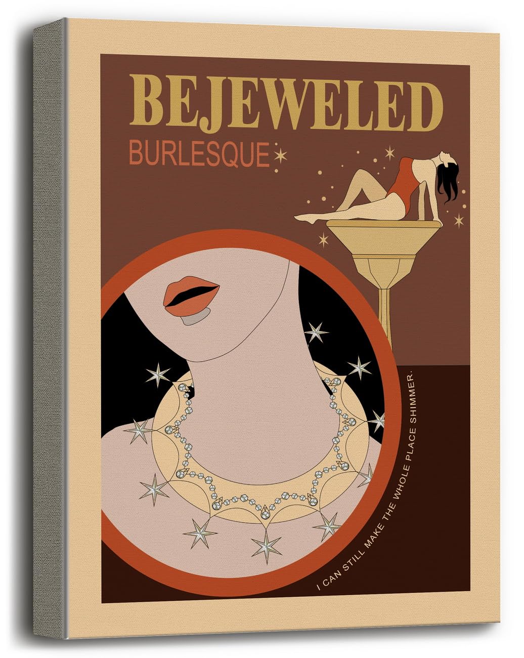 Canvas Wall Art, Canvas Poster Wall Art Hanging Decor Print, Decorative Painting, Posters for Room Aesthetic, Girls Room Decor, Dorm Decor Art, Bedroom Painting, Bejeweled Burlesque Poster