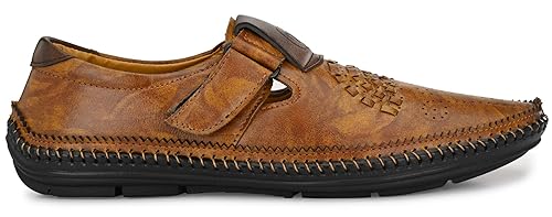 Karaddi Men's Casual Sandals Stylish Fashion Ethnic Roman Outdoor Fisherman Adjustable Synthetic Leather Sandal For Man