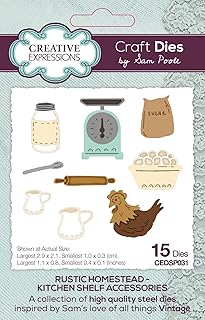 Sam Poole Creative Expressions Rustic Homestead - Troquel para estante de cocina, color marrón, 7,9 x 1,3 cm
