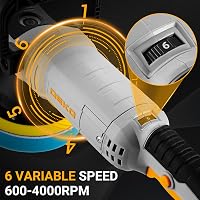 Mașină de polizat excentrică DEKOPRO 800W cu disc de 150 mm, 6 viteze, 1800-5500 rotații pe minut, orbită de 9 mm, pentru lustruirea și ceruirea mașinii 3