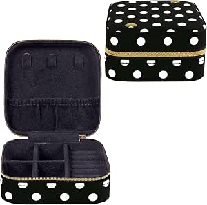 Kate Spade New York Small Travel Jewelry Case, Black Dotted