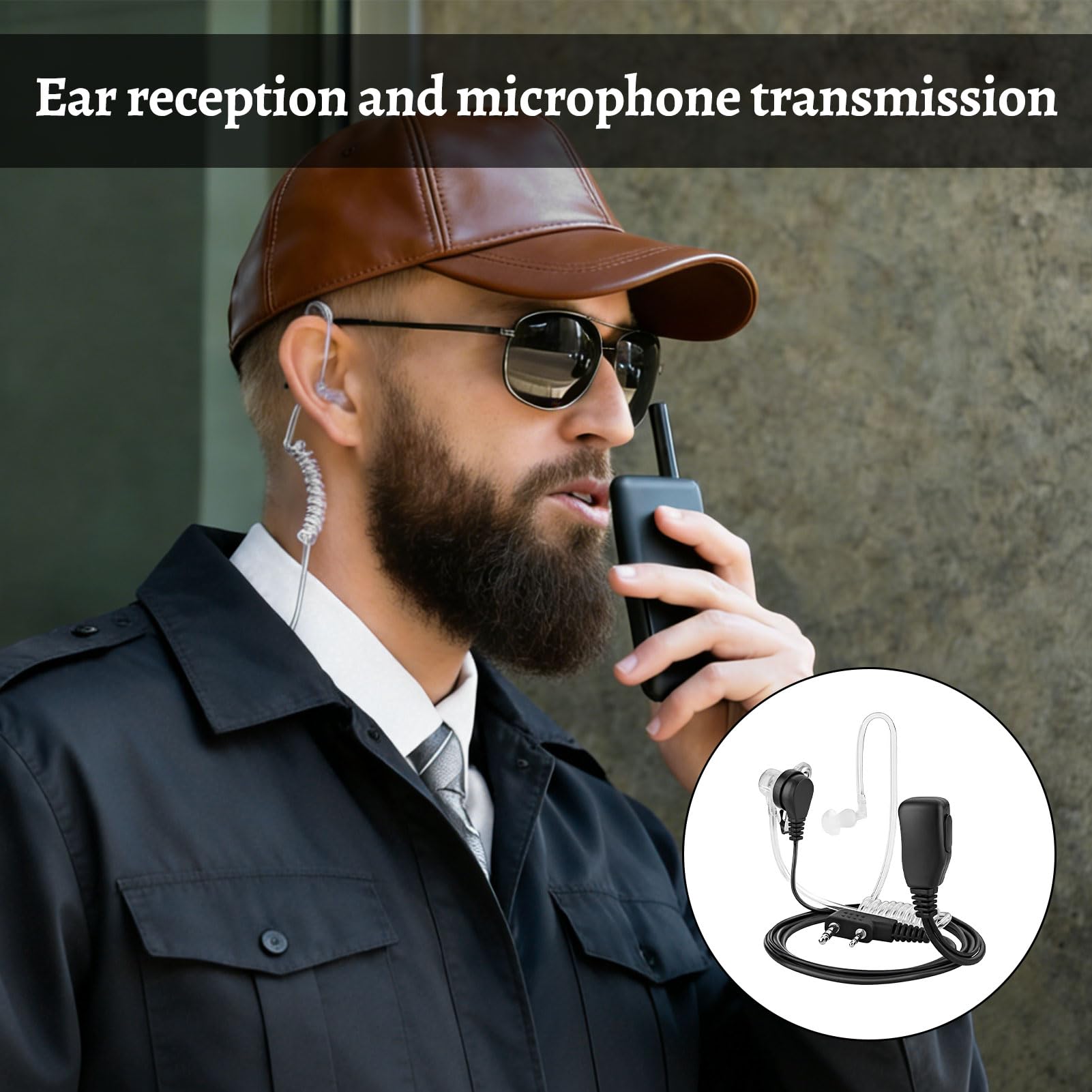 Oreillette Talkie Walkie pour Motorola, 4 pièces Oreillette Talkie Walkie, Oreillette pour Baofeng, Casque Ta lkie W Alki e, Ore illette Tal kie WA lkie pour Baofeng, pour Baof eng 888S. - 5