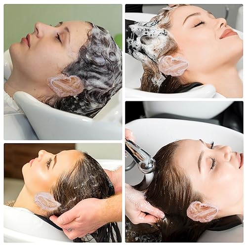 Miniatura 2 de 100 fundas desechables para las orejas, tapas protectoras de plástico impermeables para orejas, altamente elásticos, sellados, gruesos para teñir el