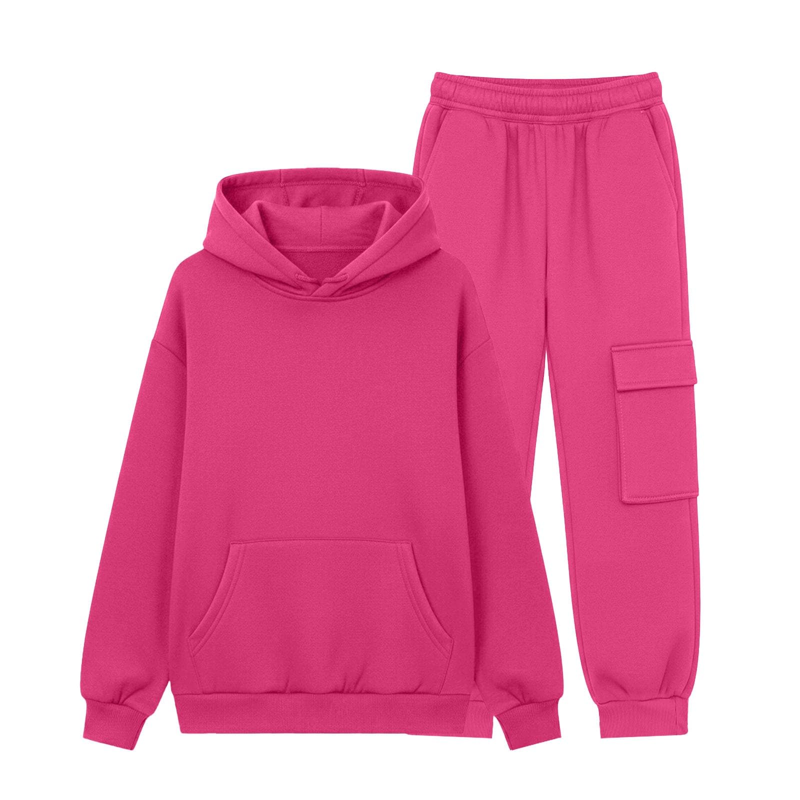 Kinder Trainingsanzug Hoodie Cargo Jogger 2-teiliges Set