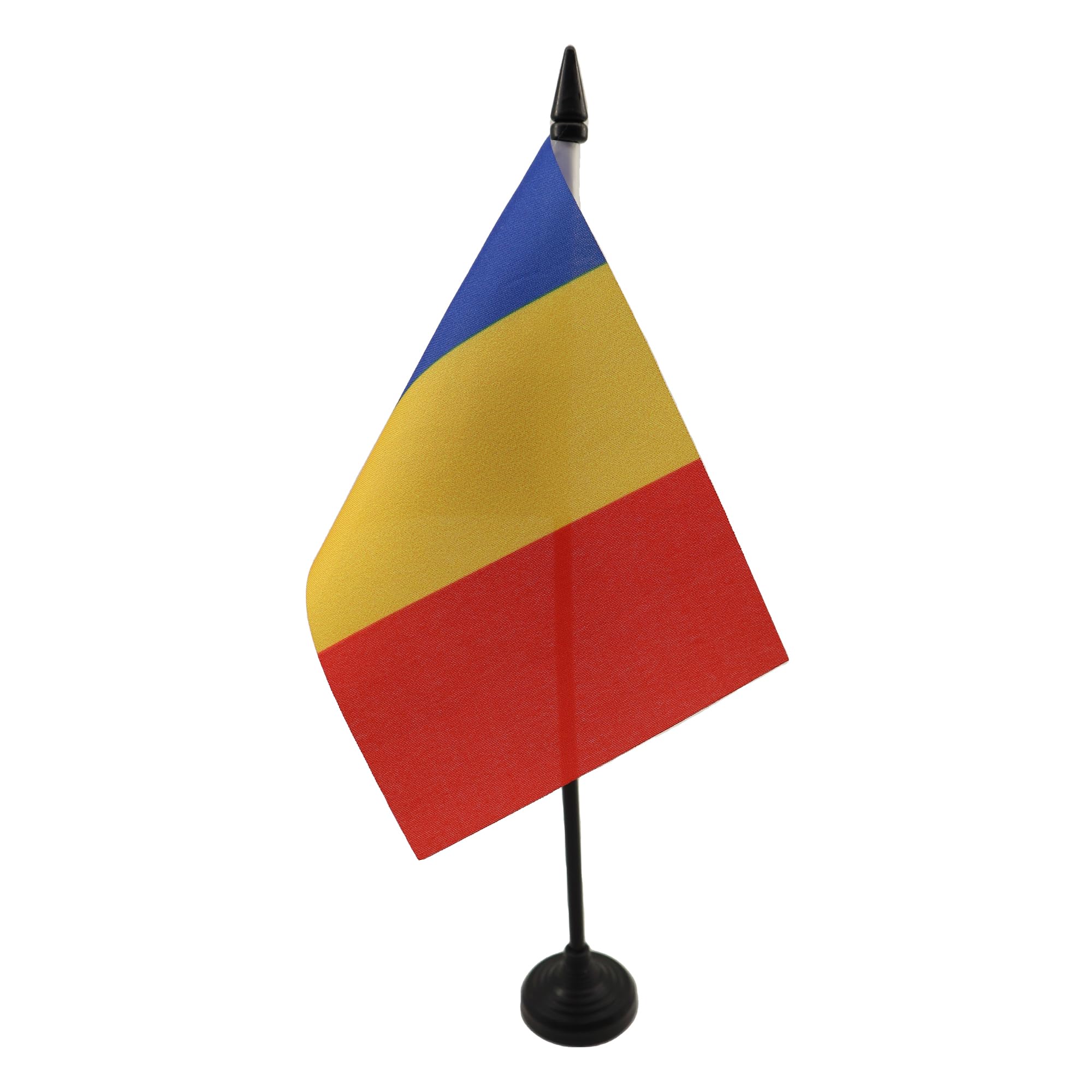 AZ FLAG - Chad Table Flag 4'' x 6'' - Chadian Office Mini Banner 100% Polyester 15 x 10 cm - Mini Desk Flag with 10'' Pole and Black Plastic Base