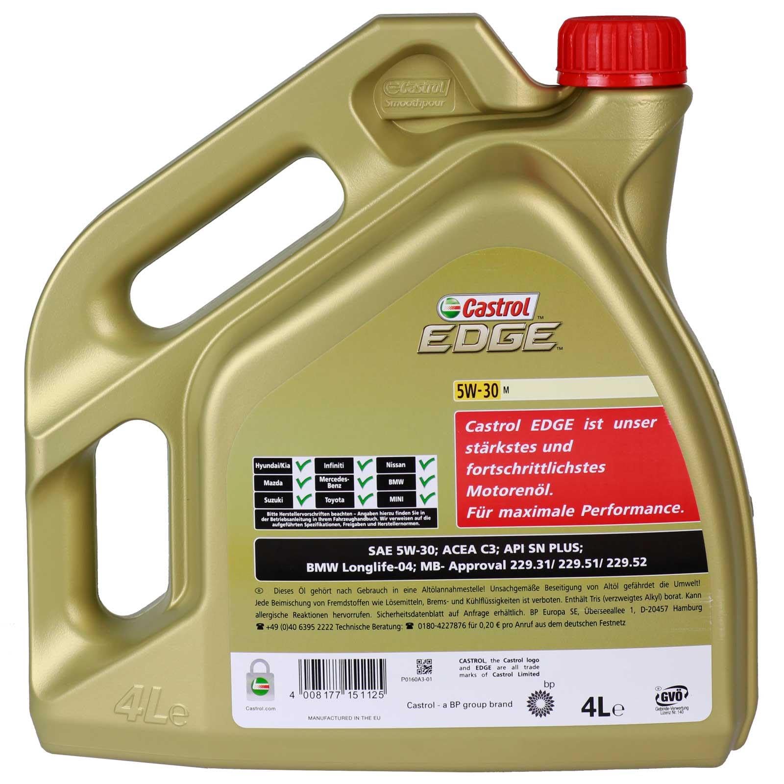 4x 15BF6A Motoröl (4 L) | Longlife 04 22951 22952, Edge 5W-30 M