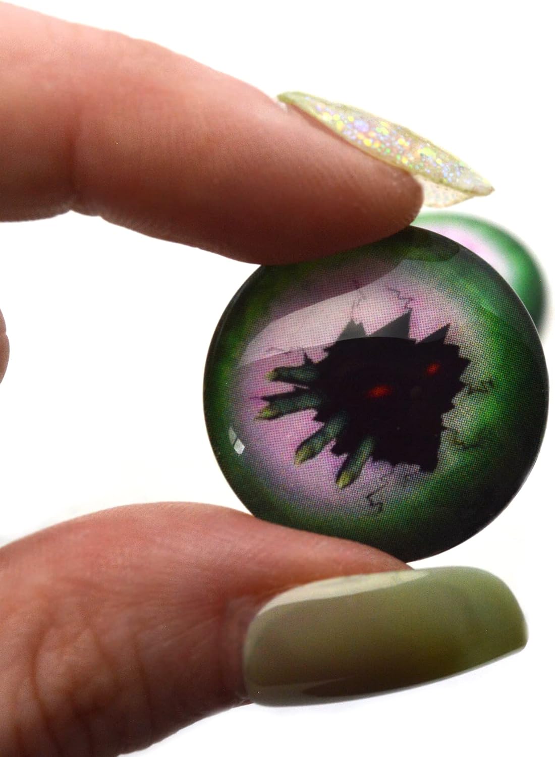 Megan's Beaded Designs Break in Scary Zombie Monster Horror Glass Eyes 6mm to 60mm Horror Hand Halloween Red Eye Prop Jewelry Making Art Doll Parts Sculpture Craft (60mm)