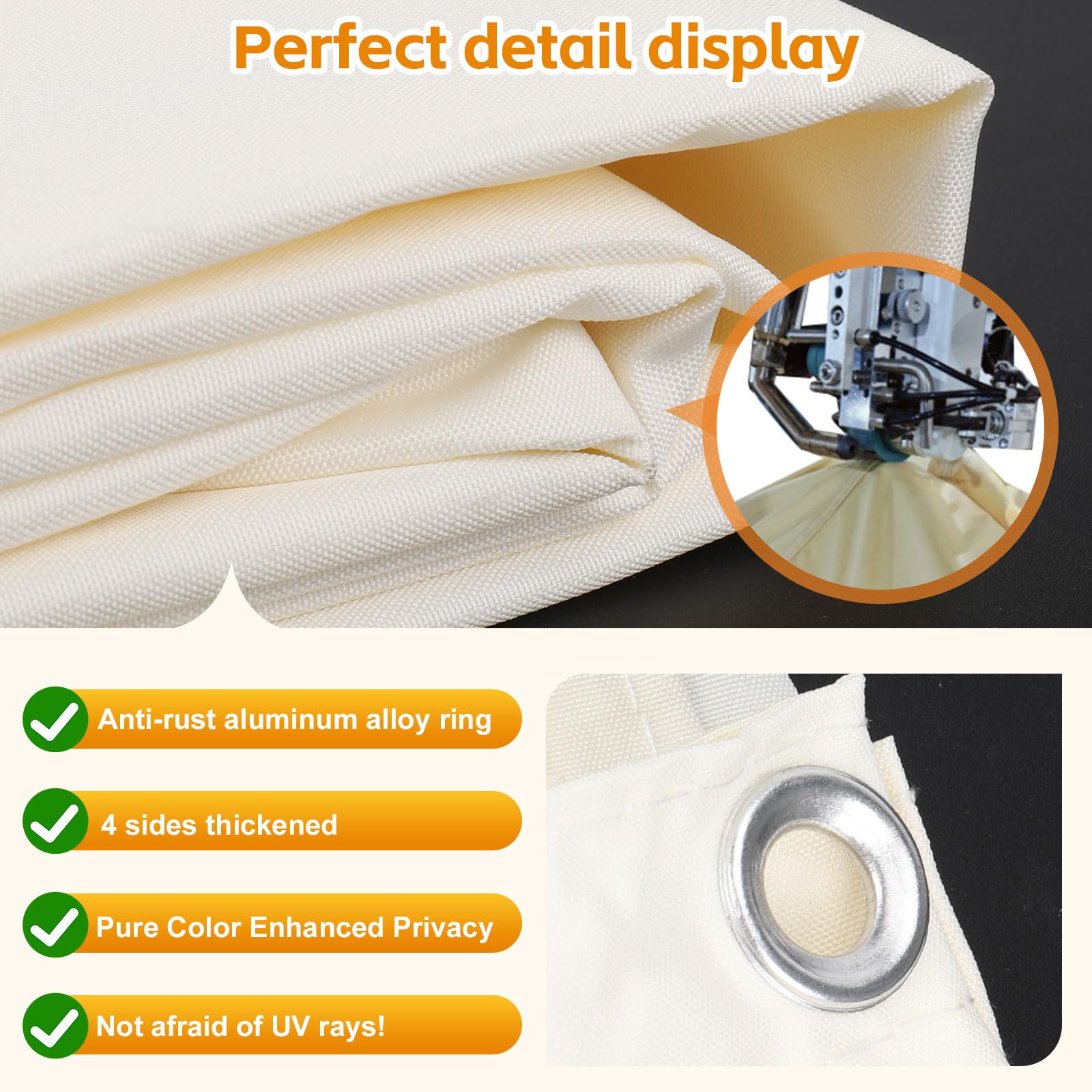 Voile d'ombrage imperméable avec cordes et sangles (3 x 4 m, Blanc)