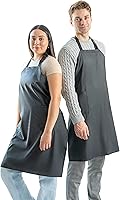 Vista 1 de Ravill Waterproof Apron For Men and Women - 2 Pockets - 35" Long Multi Purpose Work Aprons for Dishwashing, Dog Grooming 1 Pack - Black