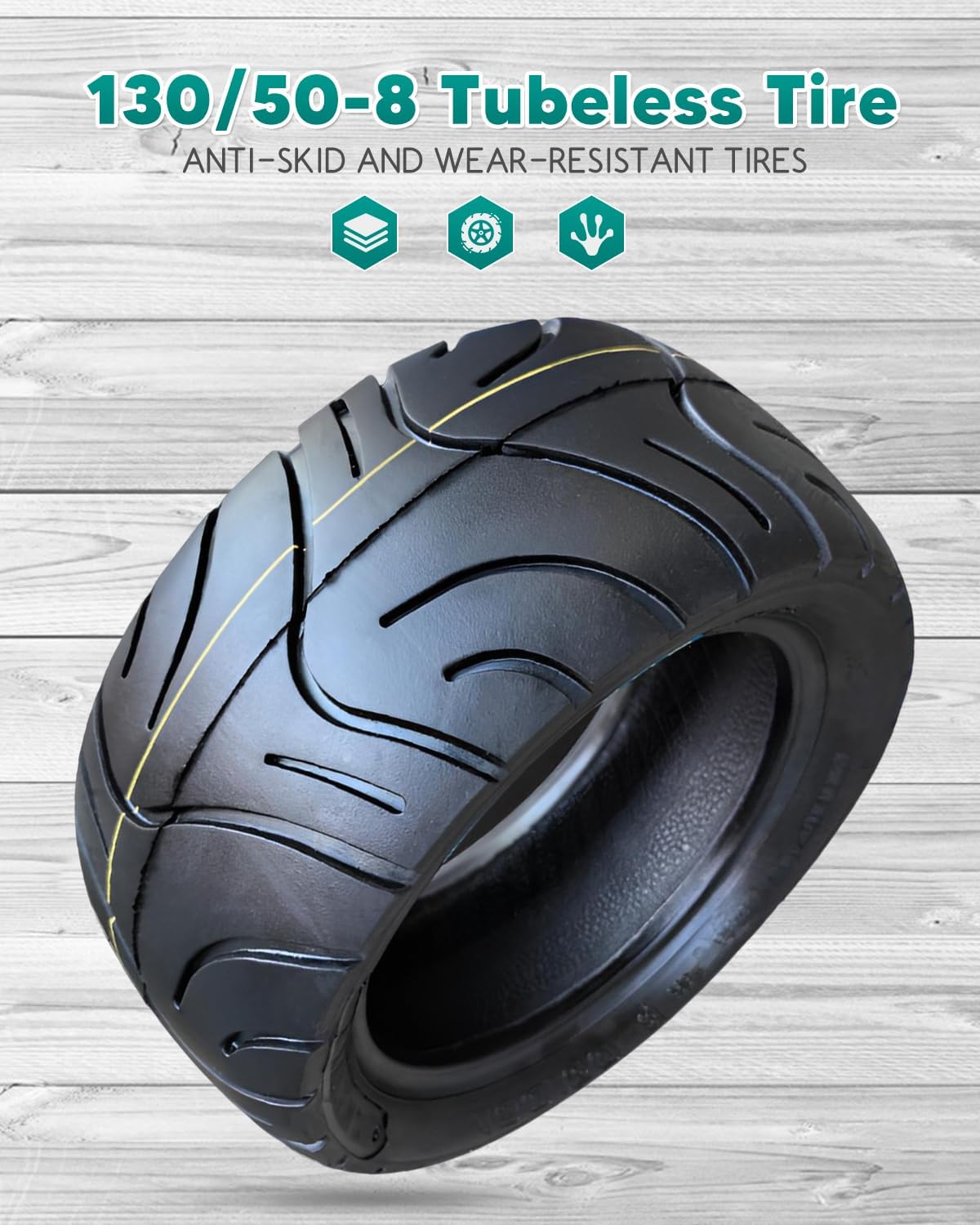 130/50-8 Tire for Su-per Po-cket Bike | 130 50 8 Tire Scooter Tires | 130/50-8 Tubeless Tire