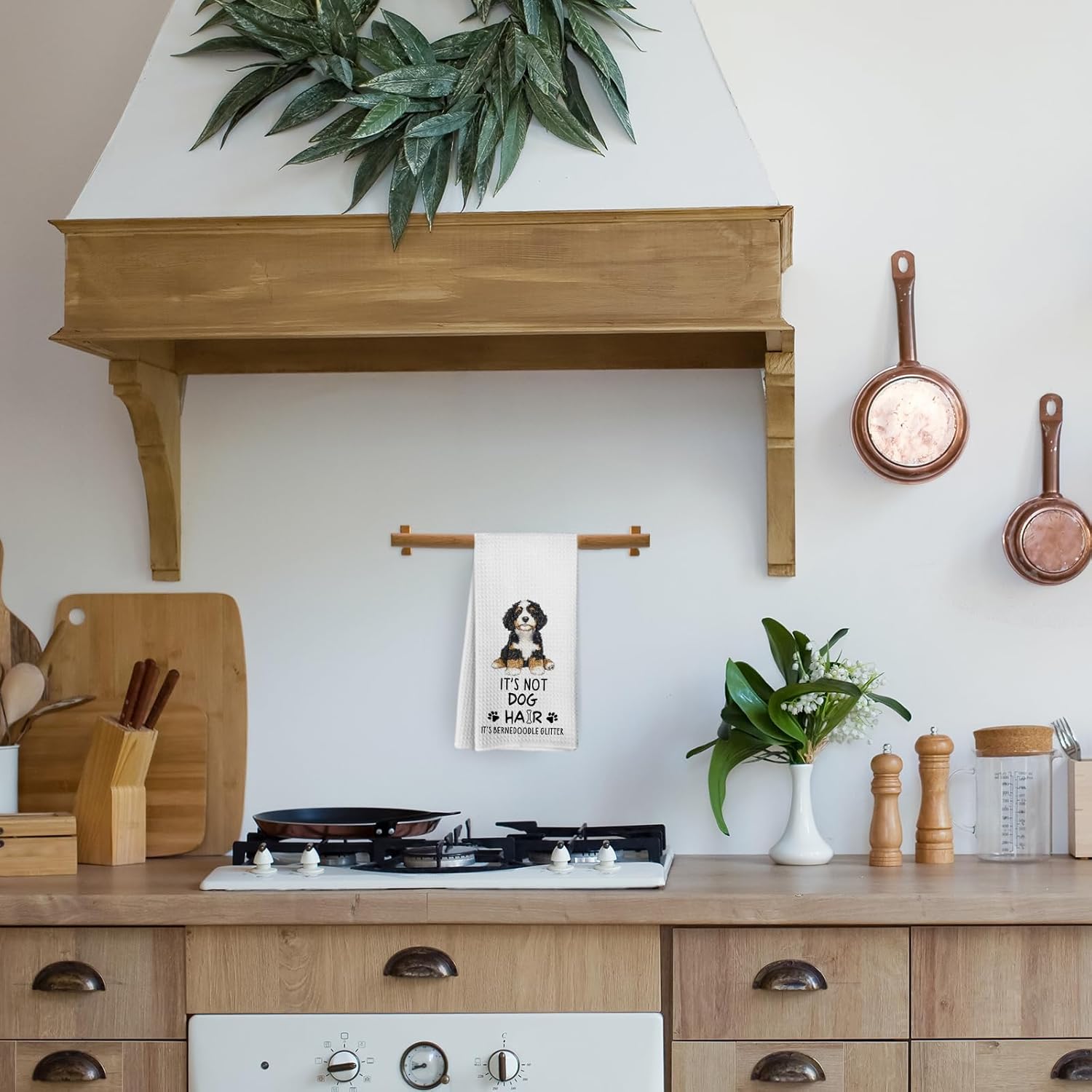 Funny Bernedoodle Dog Kitchen Towels Gifts for Women Men, It's Not Dog Hair It's Bernedoodle Glitter Dish Towels, Dogs Lover Themd Gift Hand Tea Towel for Bathroom Kitchen Decor, 16x24 Inch - Image 3