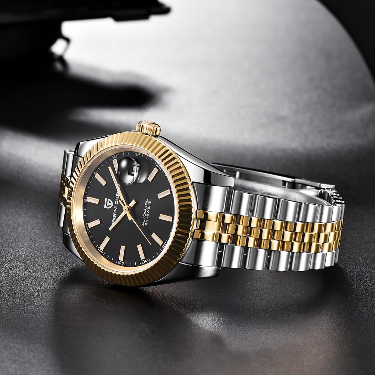 Pagani Design Men's Automatic Watch Japanese Movement Stainless Steel Case Sapphire Crystal Dial 21 Stones Gold Luxury Watch PD 1645