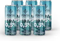 Cervejaria Pontal IPA 0,5% Teor Alcóolico Reduzido 269ml - Pack 6 Unidades