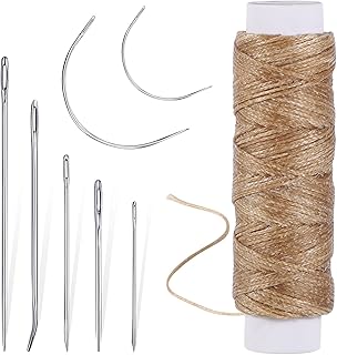 Sponsored Ad - 55Yards Waxed Thread with 7 Pcs Leather Needles for Hand Sewing 150D Flat Sewing Waxed Thread Leather Repai...