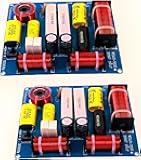 Lelukee 2PCS Speaker Frequency Divider Crossover 3-Way 300W HiFi Audio Speaker Heights Mid Bass 3-Units Crossover Filter for 3-5 Inch Speakers