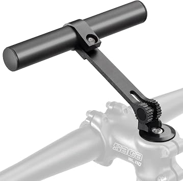 CyclingDeal Bike Handlebar Extender | Lightweight & Durable Aluminum Alloy 6.1" Bicycle Handlebar Extender Bracket for Phone Holder, Headlight & More | Easy to Install & Fully Adjustable