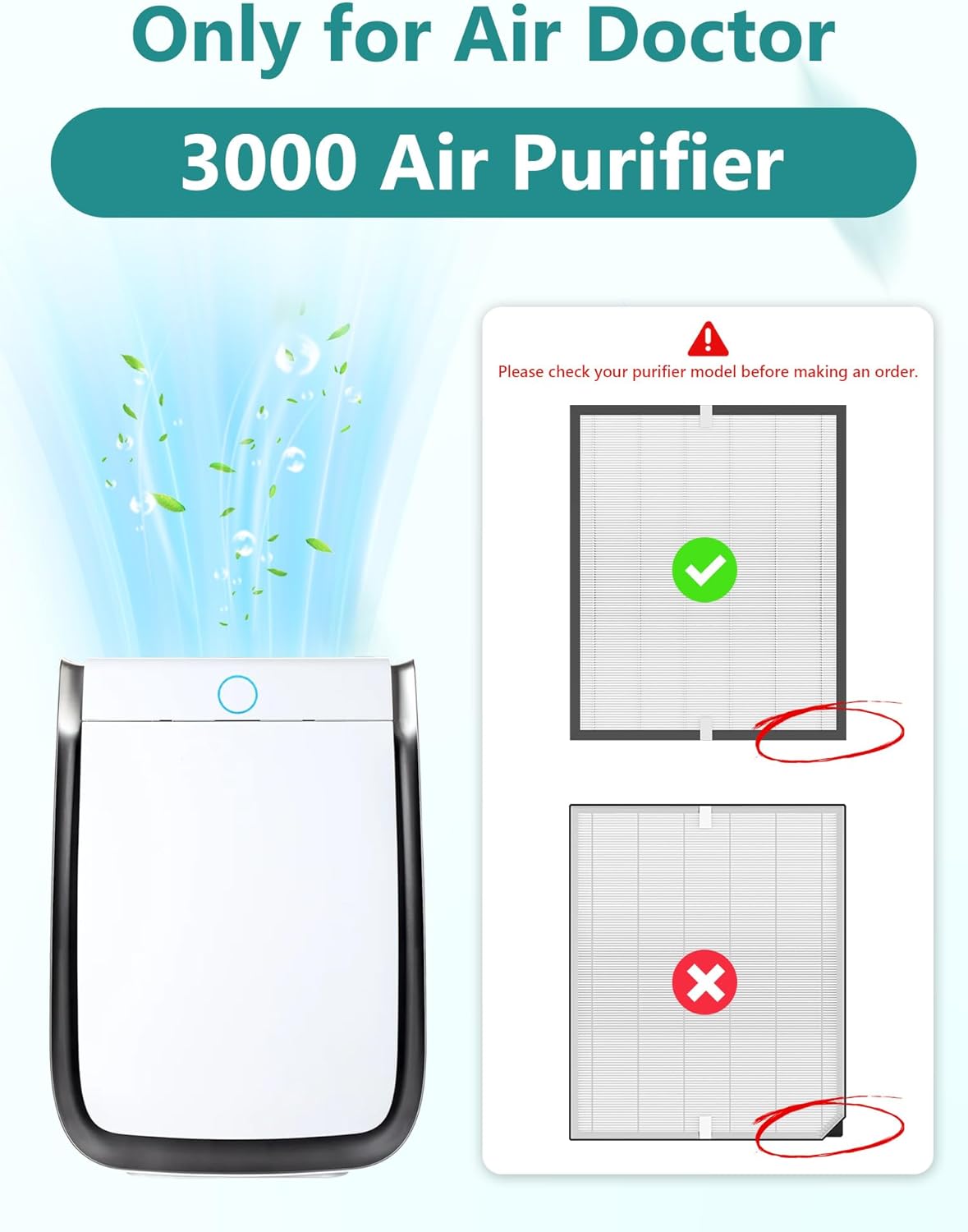 3000 Replacement Filter Compatible with Air Doctor 3000 Air Purifier, 1 Premium Filter + 1 Activated Carbon Filters + 4 Pre-Filters,Compare to ADF3001 ADF3002 ADF3003 - Image 3