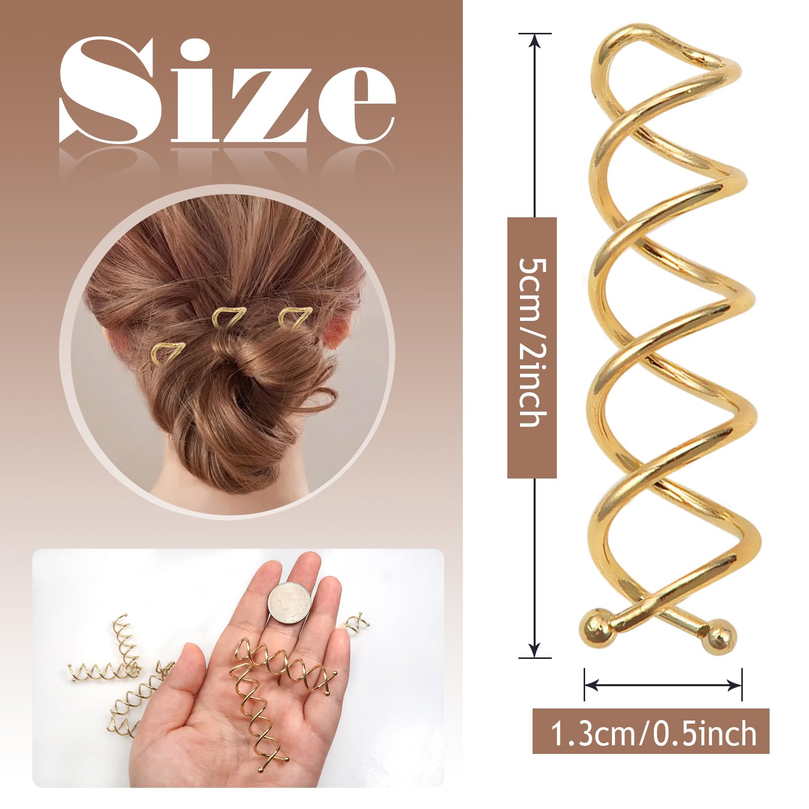 Amazon.com : TUUXI 20pcs Spiral Hair Pins 2 Inch Bun Twister 