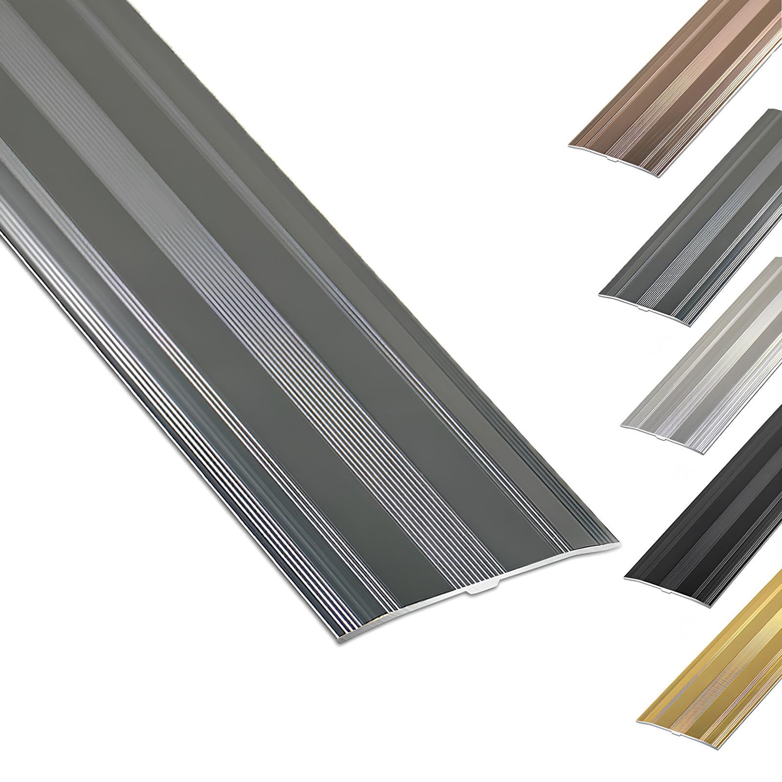 6cm Extra Wide Aluminum Carpet Cover Strip Door Bar Trim - 90cm/105cm/150cm Premium Doorway Threshold Transition For Floor Gaps(Grey,90cm/35in)