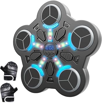 Music Boxing Machine, Wall Boxing Punching Pad, Interactive Punching Trainer with Boxing Gloves, Music Punching Machine for Home Adults Kids
