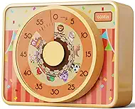 VOCOO Kids Visual Timer for Classroom - 60-Minute Countdown for Kitchen Cooking Office, Strong Magnet, Silent Time Management Tool, 2 AAA Batteries Included, Cute Animal Pattern (Orange)