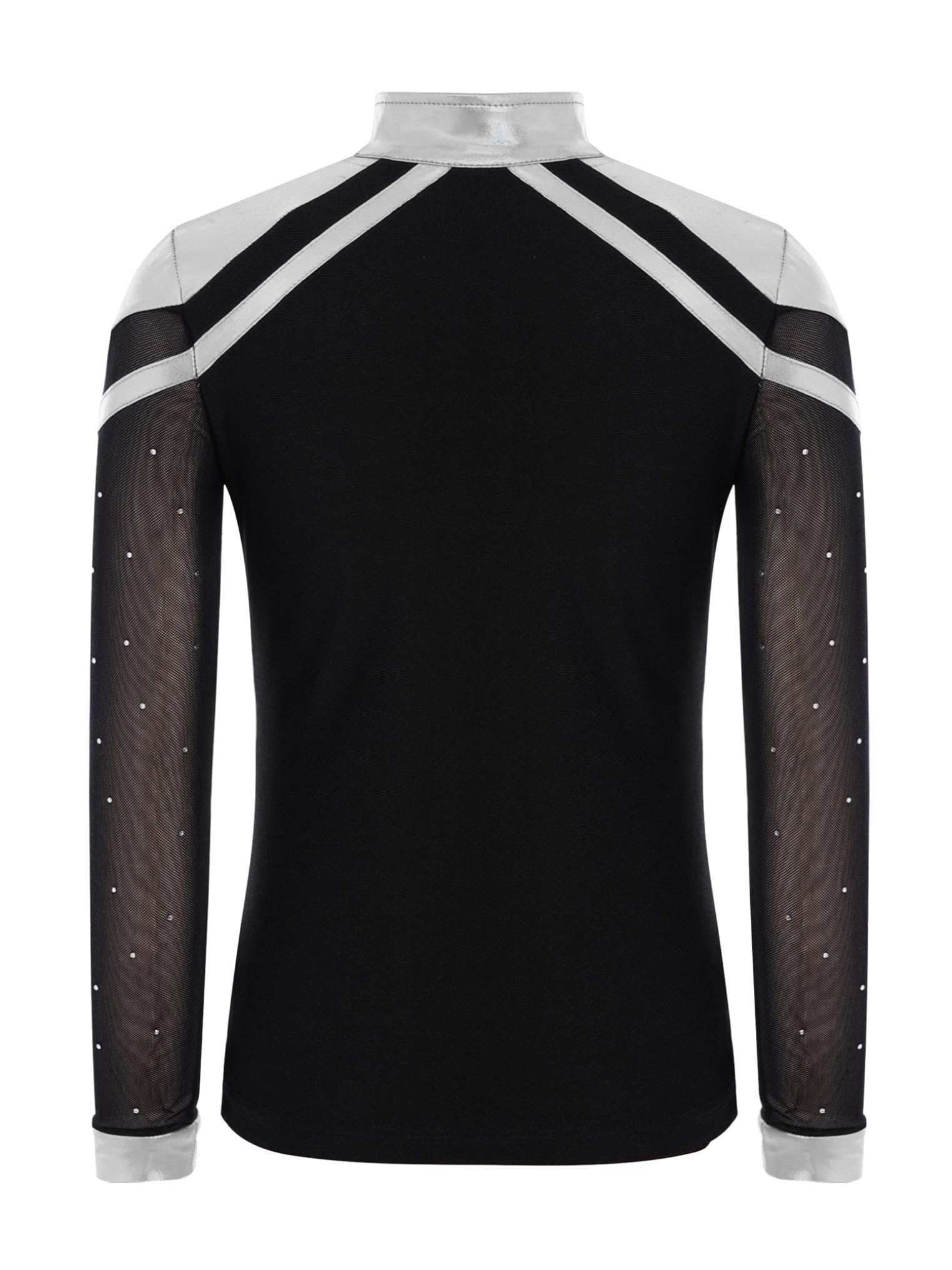 Tute da Pattinaggio Artistico per Bambini e Ragazzi Crop Top Camicia con Scollo a V + Pantaloni da Ballo Latino Completo da Pattinaggio sul Ghiaccio