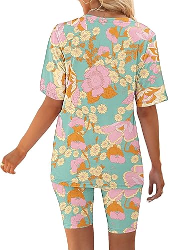 Miniatura 4 de Oggfader Workout Sets for Women 2 Piece Summer Comfy Yoga Sports Shorts Sets Biker Shorts Workout Sports Tracksuit