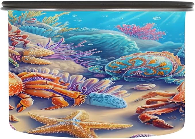 ALAZA Marine Crab Ocean Coffee Canister 30oz Acero Inoxidable miniatura 4