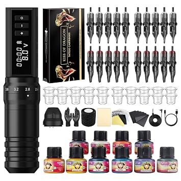 KOD Hunter MAX Wireless Tattoo Gun Kit with Supplies
