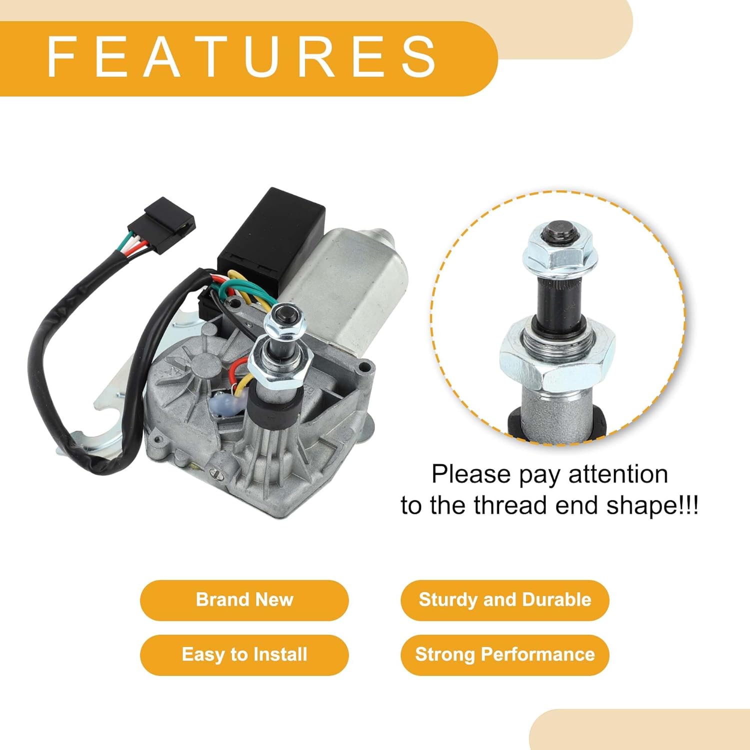 Windshield Wiper Motor No.55154944/55154944AB Car Rear Windscreen Wiper Motor Replacement for Jeep Cherokee 1997-2001 4 Pin