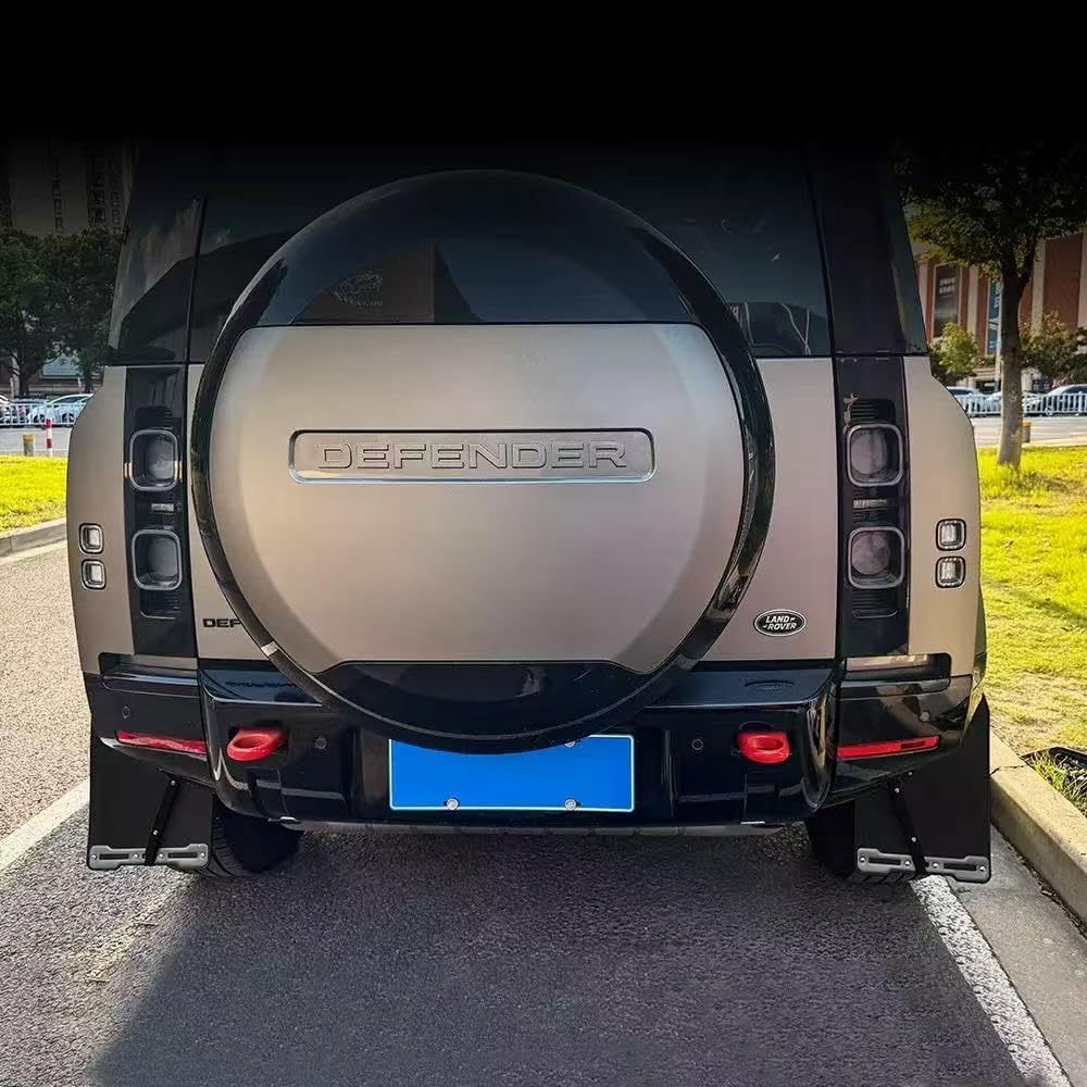 4pcs Mud Flaps Compatible with Land Rover Defender 90 110 2020-2025 Splash Guards Cover Soft Rubber&Metal Frame Wing OEM Fender Custom Fit Mud Flaps Defender 90 110（130 Not Applicable）
