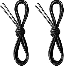 2 Pairs of Waxed Shoelaces for City Shoes or Ankle Boots ø2.5 mm Thin Round Laces for Women or Men