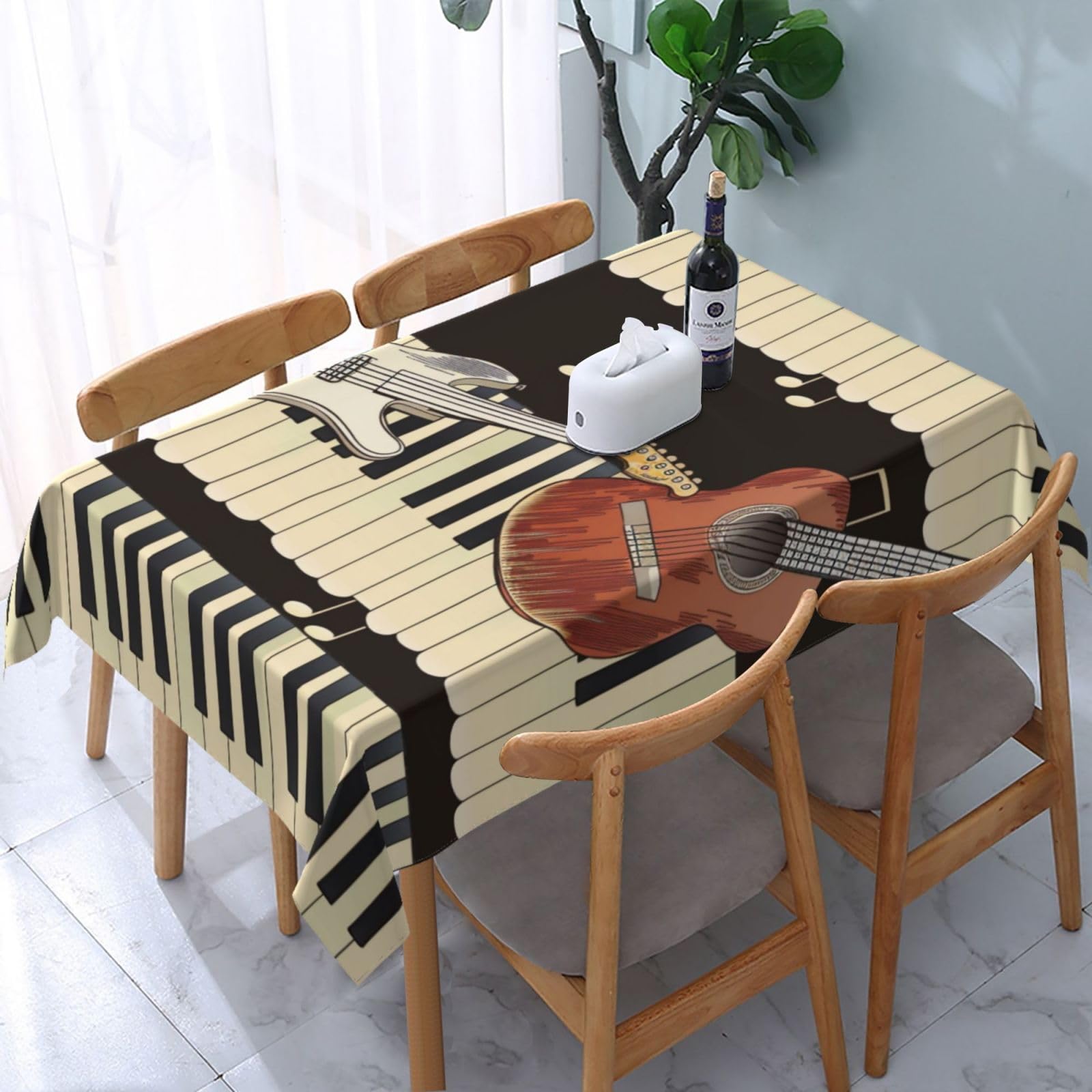 Nappe de table piano guitare rectangulaire cuisine salle à manger