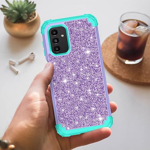 Miniatura 7 de LONTECT Funda para Galaxy A13 5G con purpurina brillante a prueba de golpes, resistente, híbrida, resistente, funda protectora de alto impacto para