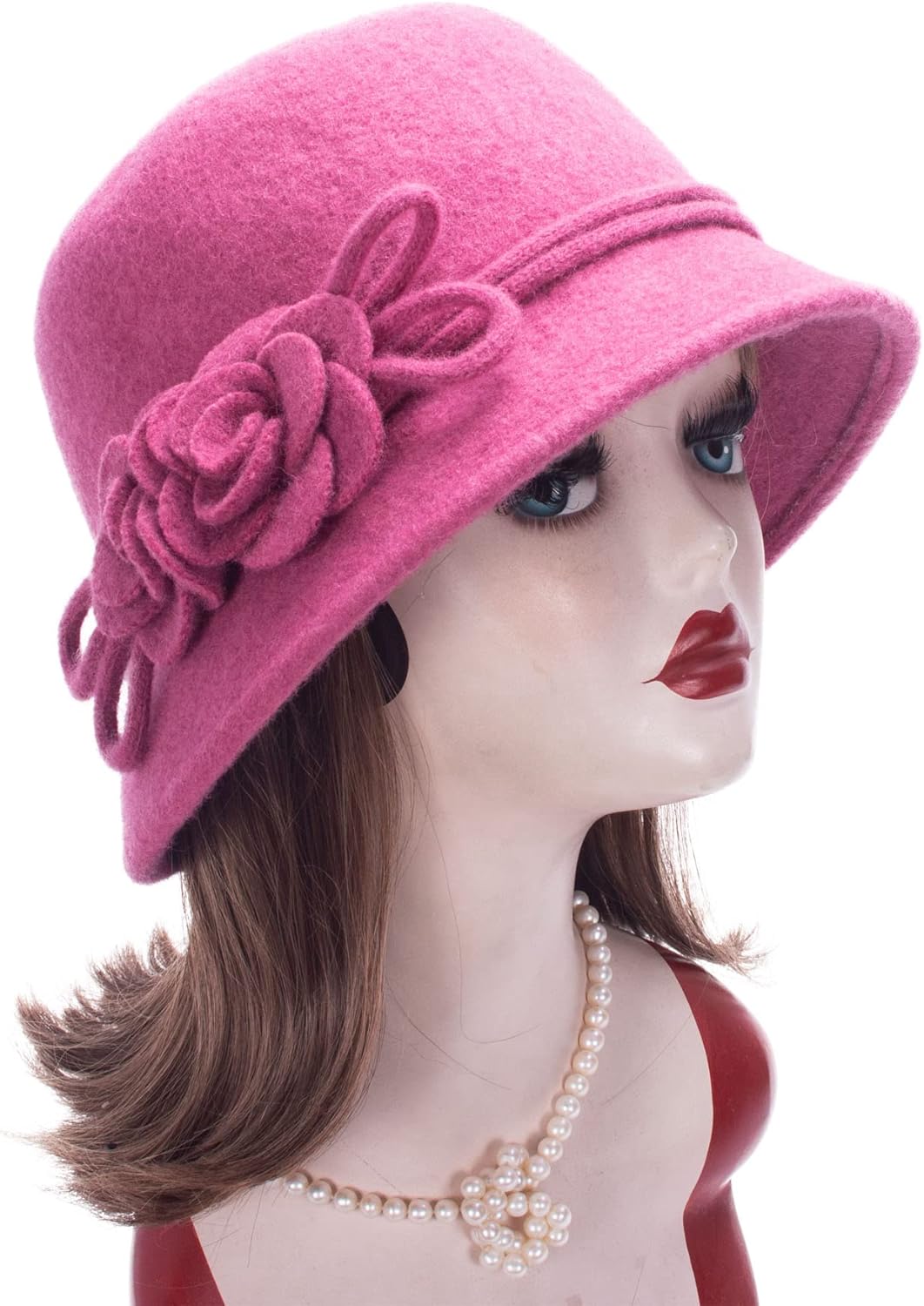 Lawliet Womens Retro Collapsible Soft Knit Wool Cloche Hat Bucket Flower A466 - Image 6