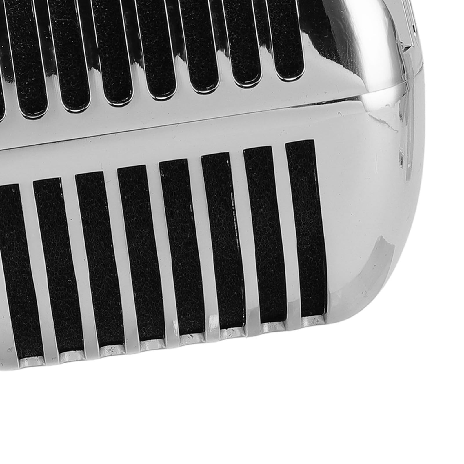 SENECESLI Microfono Vintage, Microfono per Voce Dinamico retrò con Rack Rotante Autotensionante, Microfono Dinamico Classico in Lega di Zinco per Studio Teatrale KTV (SILVER)