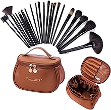 24 Pcs Professional Makeup Brush Set with PU Leather Travel Pouch | Soft Vegan Bristles Full Face & Eye Makeup Brushes Kit for Women & Girls (Multicolor)