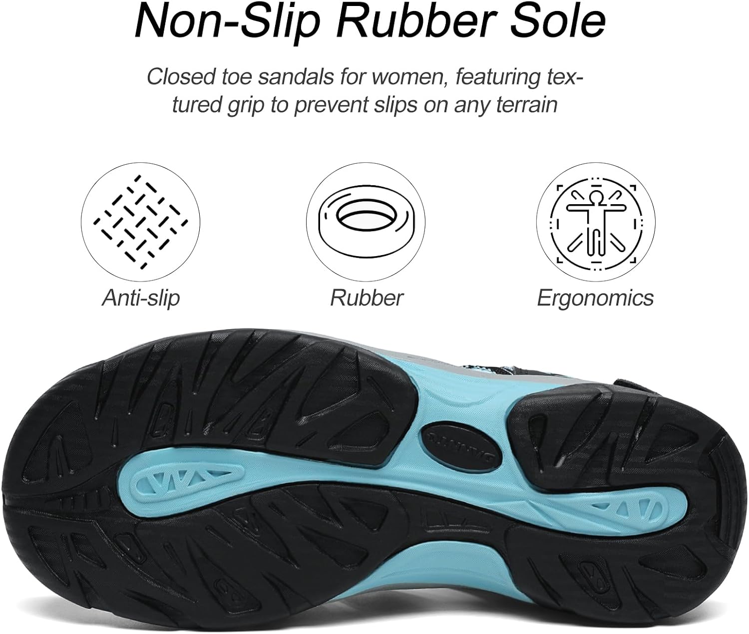 Women's Closed Toe Sport Hiking Sandals Athletic Walking Lightweight Water Shoes Summer Outdoor Beach Sandal