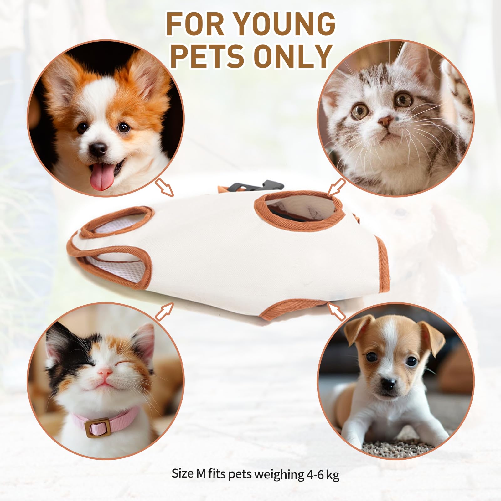 Trasportino Zaino per Cani Fino a 6 kg, Piccola Borsa da Viaggio per Cani,Regolabile Zaino Cane per Cane Gatto Fino a 6kg, per Passeggiata,Viaggio