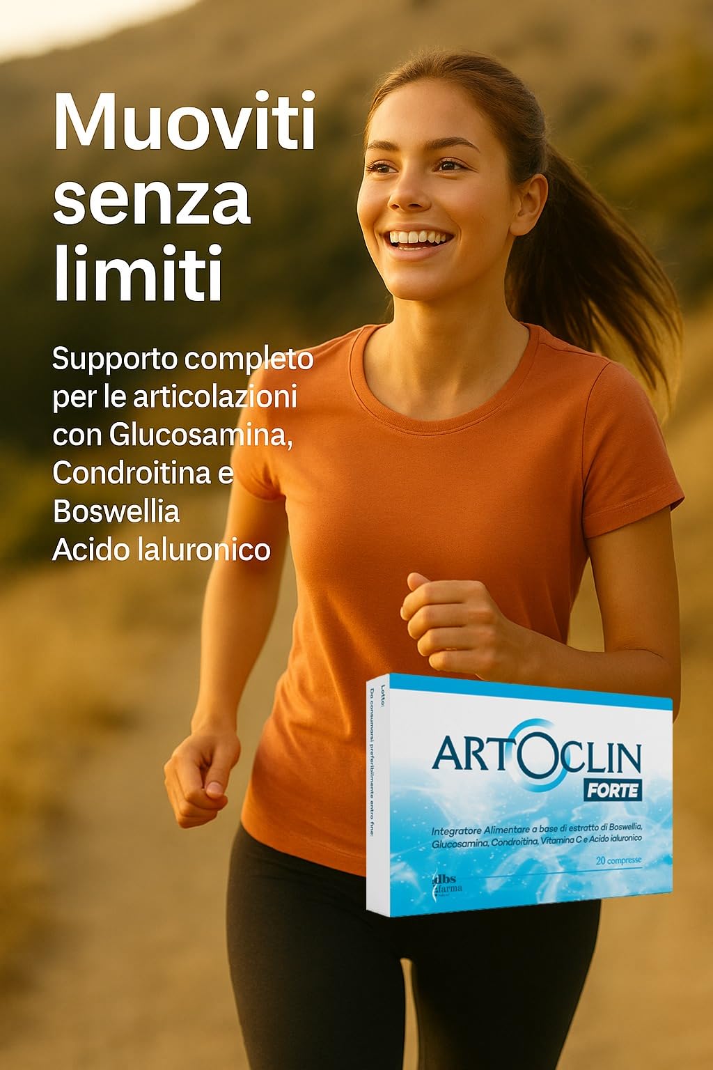 ARTOCLIN FORTE | Articolazioni e Cartilagine Integratori | Glucosamina, Condroitina, Acido Ialuronico, Boswellia e Vitamina C | Supporto Cartilagini, Mobilità e Comfort Articolare | Made in Italy
