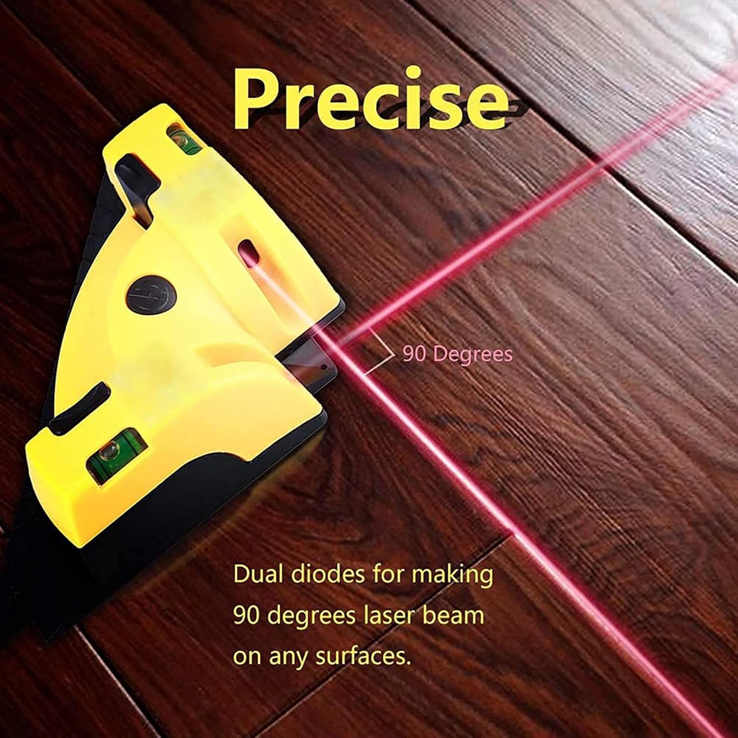 Right Angle L-As-Er Level,90 Degree L-As-Er Leveler Self Leveling L-As-Er Level, Vertical Level Cross Beam Tool for Construction Picture Hanging Wall with Horizontal and Vertical Line