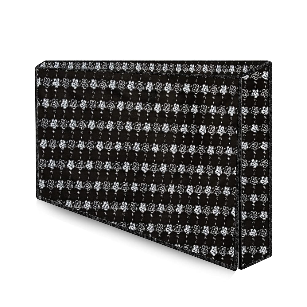 The Furnishing Tree Waterproof & Dustproof PVC LED/LCD/Monitor TV Cover Suitable for All Models of 32 Inch TV, Dimensions of The Cover WxHxD in Inches: (29x19x3), Floral Pattern Black White The Furnishing Tree Waterproof & Dustproof PVC LED/LCD/Monitor TV Cover Suitable for All Models of 32 Inch TV, Dimensions of The Cover WxHxD in Inches: (29x19x3), Floral Pattern Black White