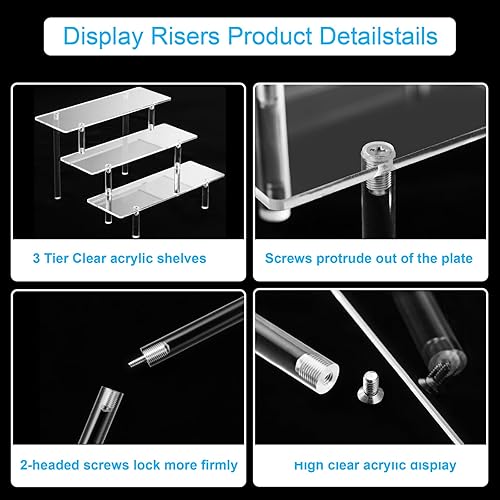 Vista 14 de Elevadores de exhibición de acrílico, organizador de soporte de perfume acrílico, elevadores de estante transparentes para soportes de exhibición
