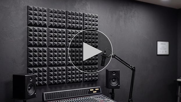 Amazon.com: Acoustic Panels - 12 Pack 12x12x2 Inches Black Pyramid