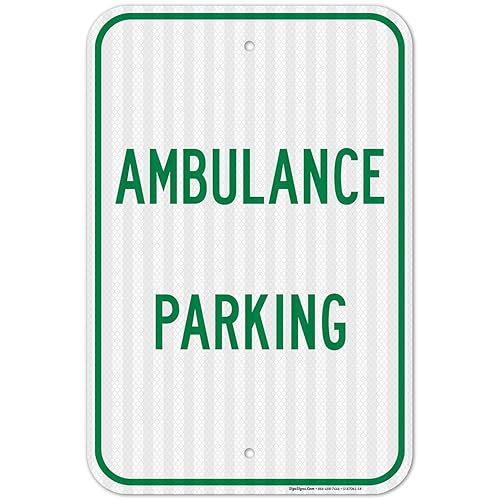 Miniatura 1 de Señal de estacionamiento para ambulancia, 12 x 18 pulgadas, 3M EGP reflectante aluminio .063, resistente a la decoloración, fabricado en Estados