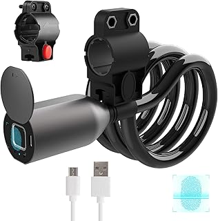 BlumWay Verrou de vélo, empreinte digitale numérique intelligente, câble de verrouillage de vélo en acier inoxydable sans ...